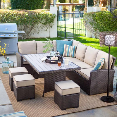 Piece Rattan Sofa Set